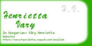 henrietta vary business card
